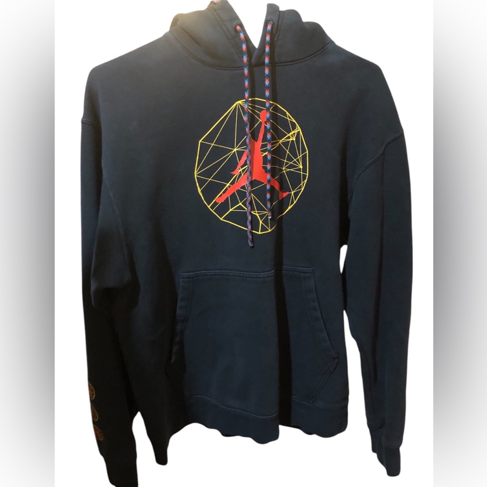 Air Jordan Mens Black Essentials Mountainside Pocket Pullover Hoodie Size Med